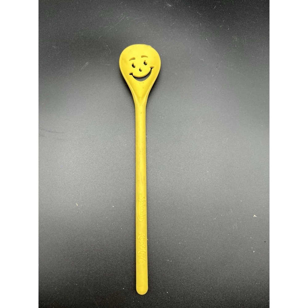 Vintage Splenda Kool-Aid Face Yellow 12" Plastic Mixing Spoon Kool Aid Advertise